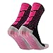 Manbozix Homme Chaussettes Antidérapantes Sport Chaussettes de Football Mixte Adulte Multicolore Meilleure Forme Sportive pour Courir 38-44, Rose/Noir
