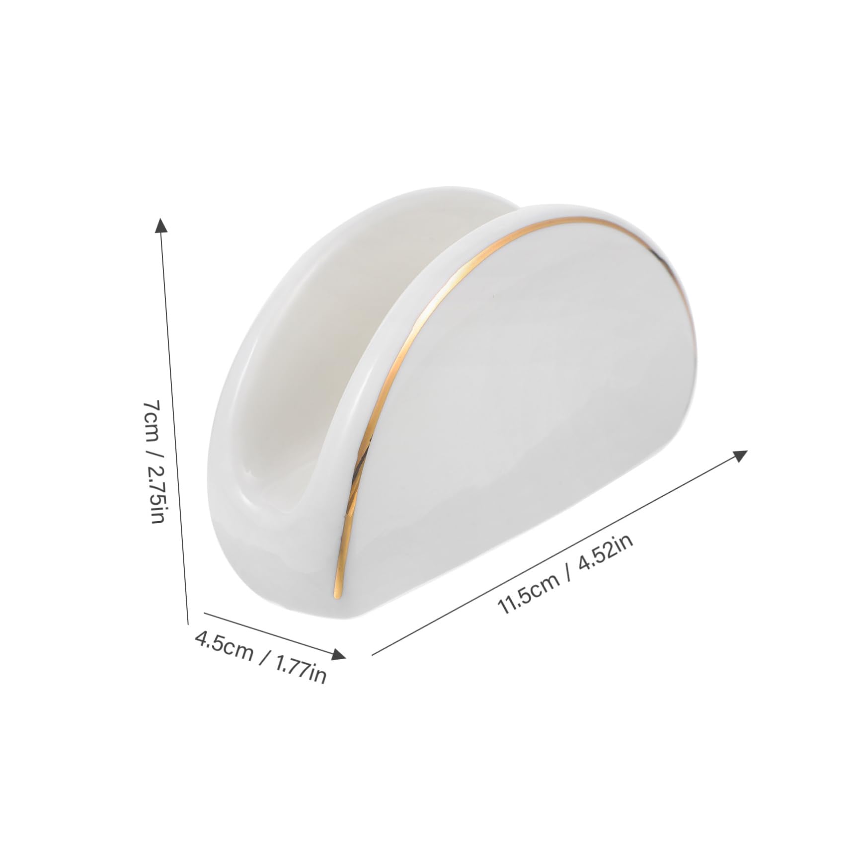 Cabilock 2piezas Soporte De Servilletas De Cerámica Bordes Dorados Servilletero Vertical Para Cocina y Restaurante Dispensador De Servilletas Para Mesa