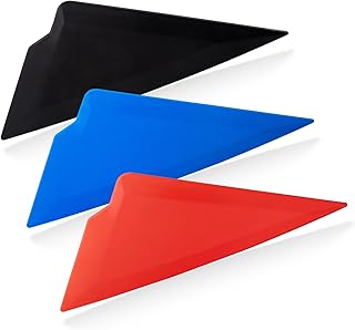 FOSHIO 3 Hardness Triangle Squeegee Window Tint Kit, Flexible Micro Squeegee Tight Spaces Wrap Tucking Tool for Vinyl Wrapping Curves Slot Tint Tool Corner Squeegee Card Scraper Vinyl Wrap Tools Kit