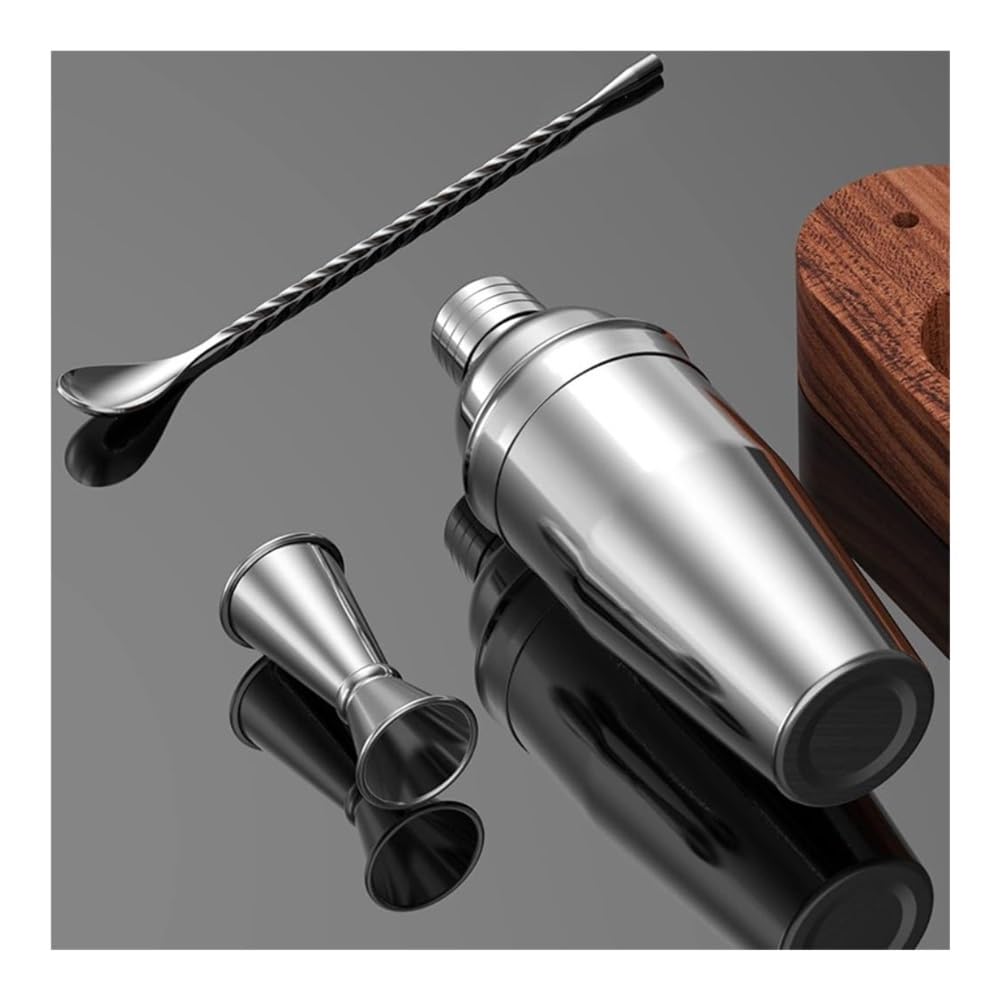 Cocktailshaker 750 ml Cocktail-Shaker-Set aus Edelstahl – 3-teiliger Barmixer mit auslaufsicherem Deckel(Rose Gold)