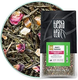 Tiesta Tea - Fruity Paradise, Loose Leaf Strawberry Pineapple Green Tea, Medium Caffeine, Hot & Iced Tea, 1 lb Bulk Bag - 200 Cups