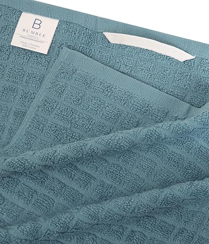 Image of Bumble Kitchen Towels (6 Pack) | 16 inch x 28 inch | 100% Cotton Dish Towels for Kitchen | 380 GSM | Soft, Highly Absorbent & Durable Dish Towels with Hanging Loop | Aqua