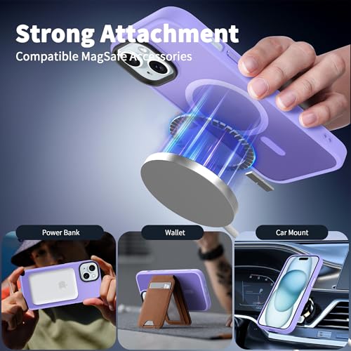 Image of CACOE Magnetic Case for iPhone 15 6.1 inch, Light Purple
