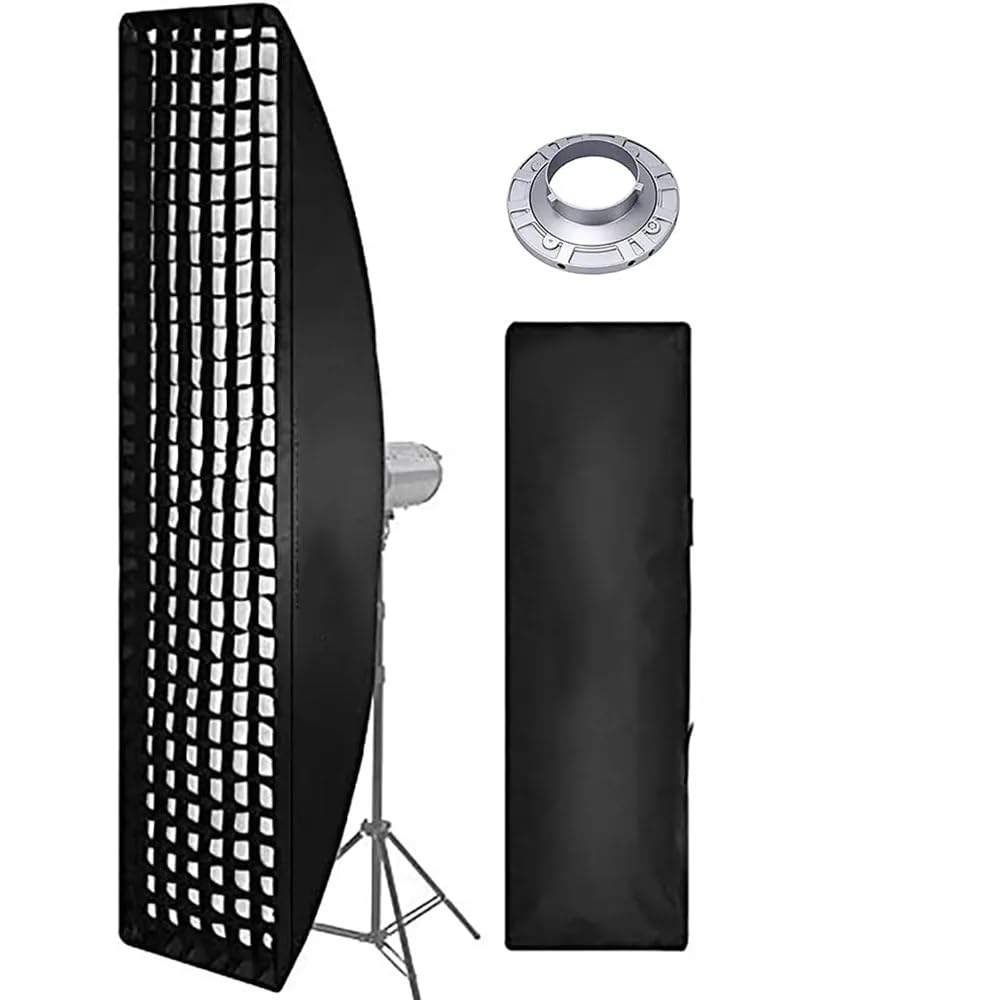 Reflex Camera 200cm x 40cm Quick Setup Foldable Rectangular Softbox with Bowens Mount and Honeycomb Grid inc. Carry Case Ideal for Photography Studio