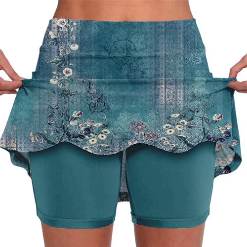 Jupe de course vintage élégante à volants imprimé floral haut de gamme pour femme