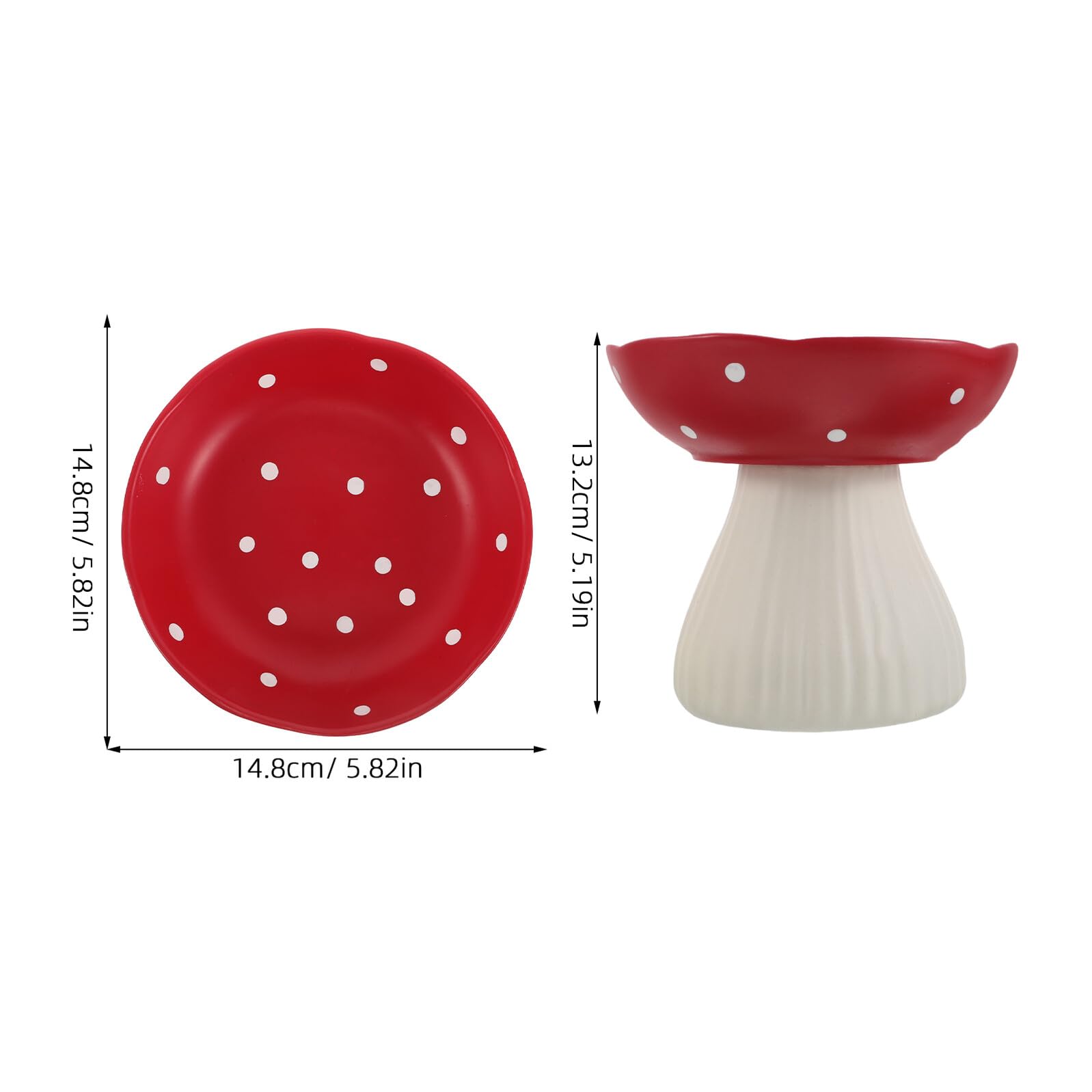 Gatuida Ciotola Rialzata in Ceramica per Gatti e Cani Supporto Antiscivolo, Piatto Profondo Anti-vomito, Design Ergonomico per Alimentazione Interna e Protezione Vertebrale