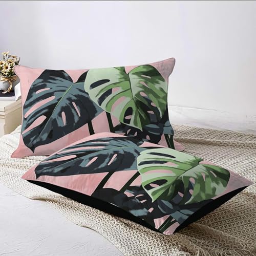 Housse de couette 140x200 avec fermeture éclair Monstera