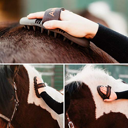 Animalon CareFlex Massage-Striegel | Flexible & Ergonomische Massage-Bürste mit Klettverschluss für echte Genießer | perfekt für den Fellwechsel