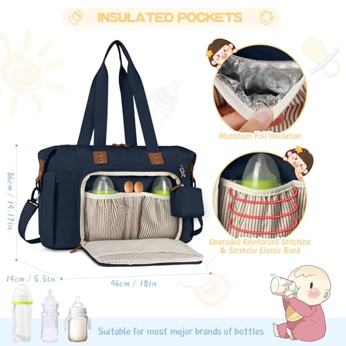 RAINSMORE Torba na pieluchy Tote Torba na pieluchy, Niebieski