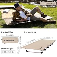 Naturehike Campingbett Ultraleichtes Feldbett Tragbares Klappbett für Erwachsene Schlafen Belastbarkeit bis 150kg Campingliege für Zelten Wandern Home Rucksackreisen Büro-Mittagspause-Bett – Ansicht 2