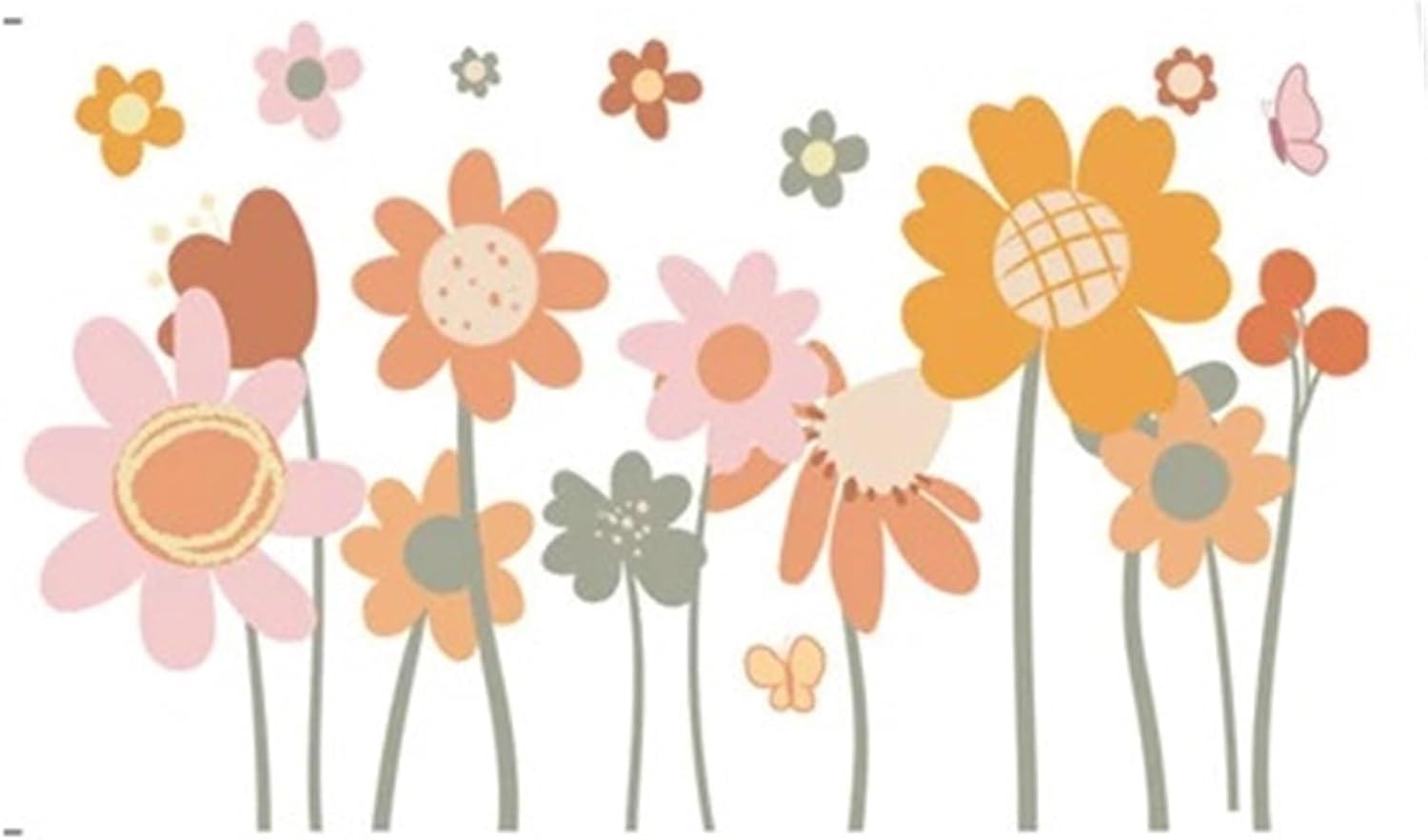 Flower Wall Stickers Floral Wall Stickers Boho Rooms Flowers Decals Room Bedroom Home Decor(L)