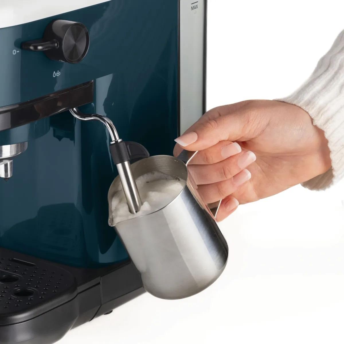 Ariete 1399 Machine à Café Percolateur, pour Expresso, Cappuccino, Thé et Tisane, Compatible avec le Café en Poudre et les Dosettes ESE, 1300 W, 15 Bar de Pression, Filtre 1-2 Tasses, Sky Blue
