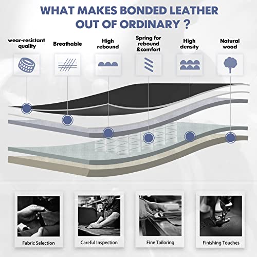 High Back Executive Office Chair-Ergonomic Bonded Leather Computer Chair With Flip-Up Arms, Adjustable Tilt Tension, Padded Armrests, Swivel Rolling Home Desk Chair-Black,300Lbs #TOP7