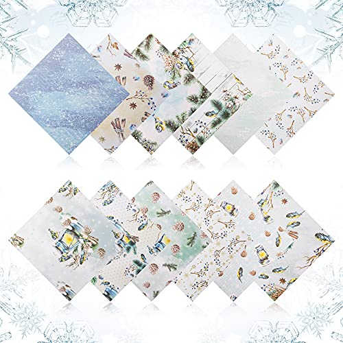 Vondyu Christmas Scrapbook Paper 12"X12", 24 Sheets Winter Scrapbook Paper Acid & Lignin Free Pine Cones Pattern Papers Single-Sided Prints Photo Album Background Decorative Winter Scrapbooking Kit #TOP3