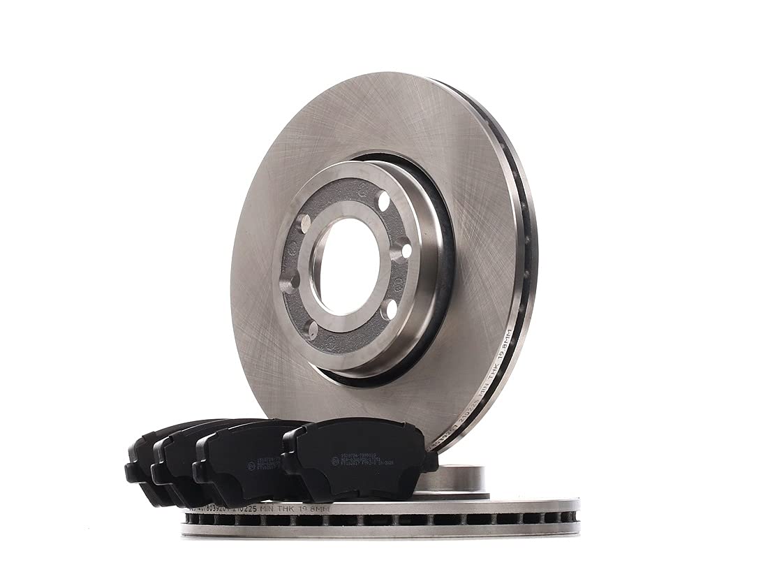 RIDEX 3405B1158 Juego para eje Kit de discos de freno y pastillas Delantero con accesorios con chapa antichirrido Compatible con RENAULT Clio 4 Grandtour KH
