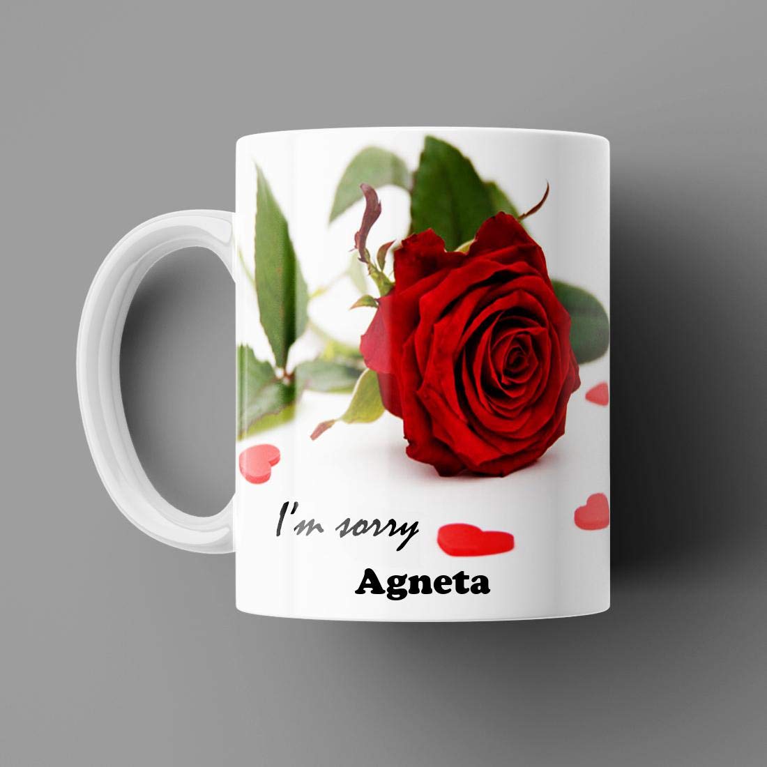 Agneta I AM Sorry Printed White Ceramic Coffee Mug (350) ml