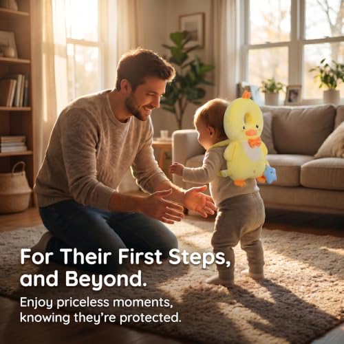 Image of Baby Head Protection Backpack - Soft Lightweight Fall Cushion for Toddlers During Crawling & Walking, Helps Ease Impact from Backward Tumbles(Yellow Chick)