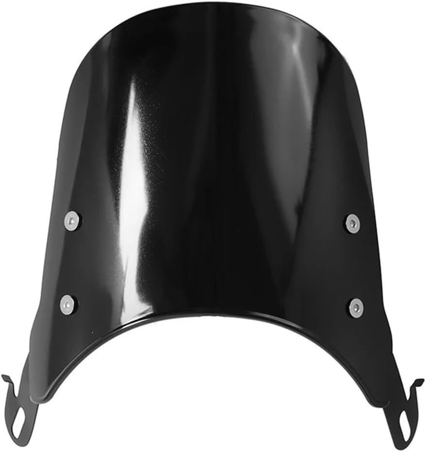 Motorcycle Windshield, Motorcycle Compact Sport Wind Deflector Windshield 4-7'' Headlamp Compatible with(Black)