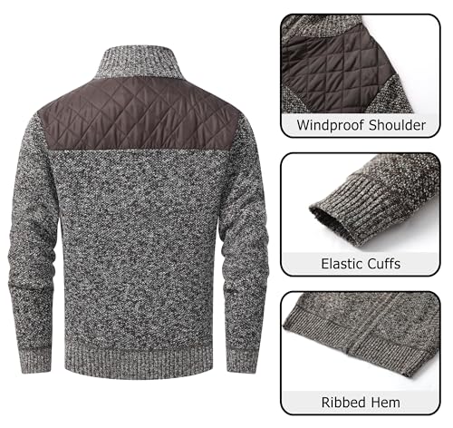 Image of Vcansion Men's Classic Cardigan Sweaters Stand Collar Slim Fit Casual Knitted Sweater