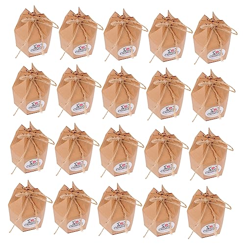 MOLUCKFU 50pcs Hexagonal Christmas Storage Boxes for Candy Snacks and Toys Decorative Candy Cases Elegant Design and Various Patterns for Holiday Gifting and Storage