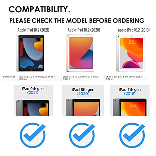 Image of RIGGEAR Xundd Back Cover Case for iPad 10.2 inch 9th, 8th, 7th Gen (2021,2020,2019 Models) with Stand, Slim Clear PC, Shock Absorption Soft TPU Edge Bumper