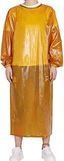 RHYNIL Delantal de cocina Delantales industriales impermeables for hombres Delantal de PVC Mujeres Trabajo de laboratorio de manga larga Aseo de perros (Color : Giallo, Size : 125x120cm)