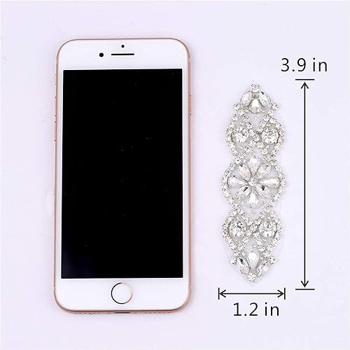 Miniatura 3 de 2 apliques de novia de diamantes de imitación para ajuar de novia, vestido o cinturón