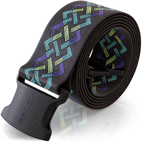 Skil-Care 2 Inch Nylon Gait Belt, 60" L, Geo-Pattern C Webbing, Secure Safety Buckle Options, Easy-Clean and Launderable Gait Belts for Seniors, 252027