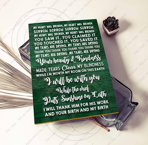Hibs Sunshine On Leith Lyrics Plaque - Hibernian FC Fan Gift Wooden Wall Art