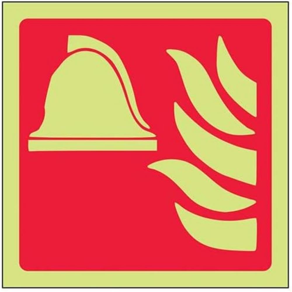 VSafety 13015AM-G Fire Equipment Sign, Fire Point Logo, Plastic, Square, 150 mm x 150 mm, Red
