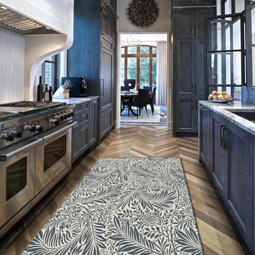 Tapis de salon floral pliable doux et résistant aux taches de cuisine - 4