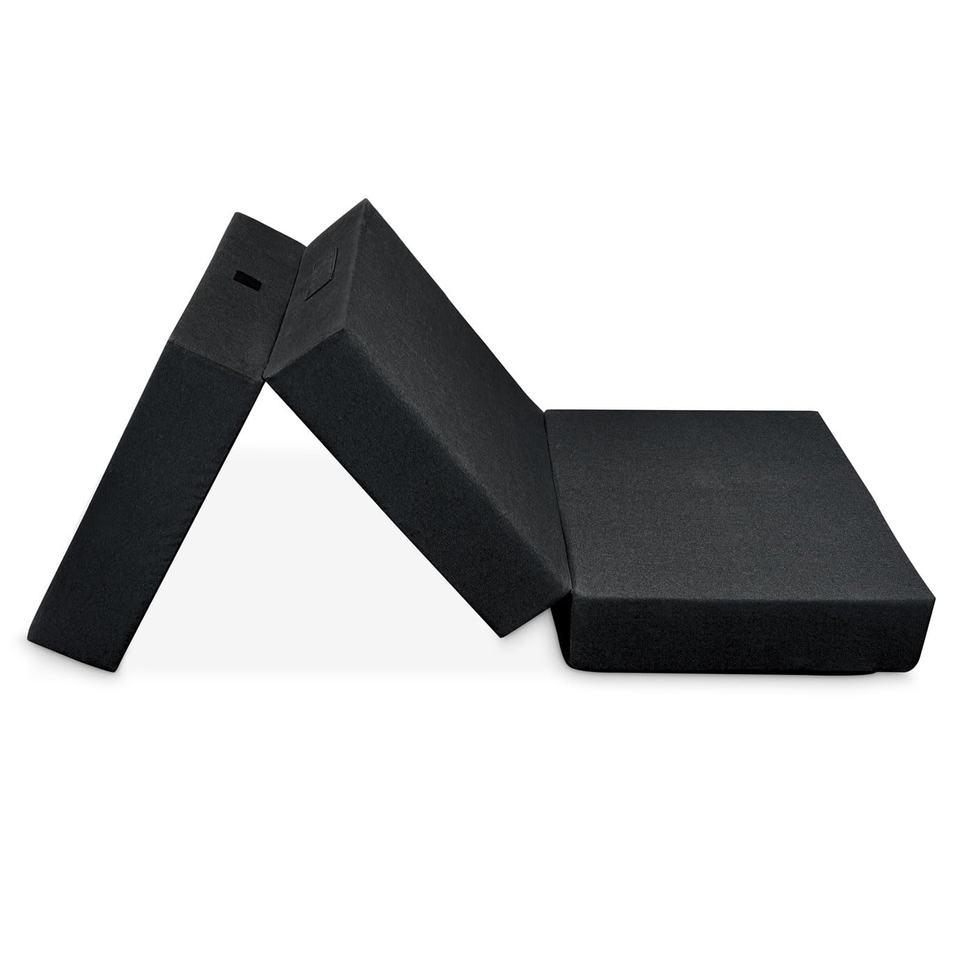Duérmete Online - Colchón Plegable Eureka para Invitados con Cierre y Asa, Espuma de Gran Densidad y Funda en Tejido Transpirable Gris Oscuro, Desenfundable