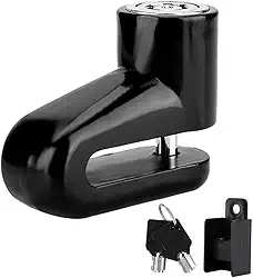 Trava de disco de scooter, 3 cores anti-roubo, bicicleta pesada, motocicleta, segurança, trava de disco de freio de scooter, trava de rotor (preto)