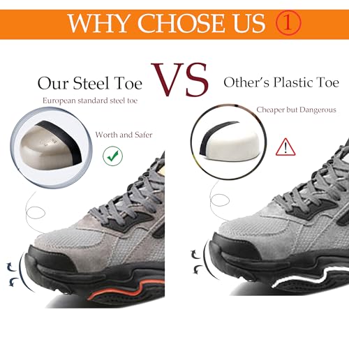 Safety Work Shoes for Women Indestructible Steel Toe Sneakers Fashion Breathable Lightweight Shoe Puncture Proof Shoes2