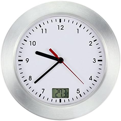 Cirbic Shower Clock with Digital Thermometer - suctions Cups, Modern Frame, Water-Resistant, Great for Bathrooms and Shower Rooms