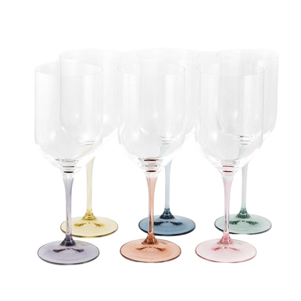 Set 6 copas vino modelo UMA 48 cl. cristal pie colores