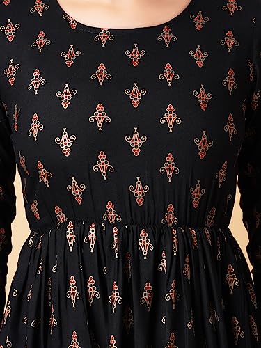 Image of Daevish Women's Rayon Floral Regular Kurta