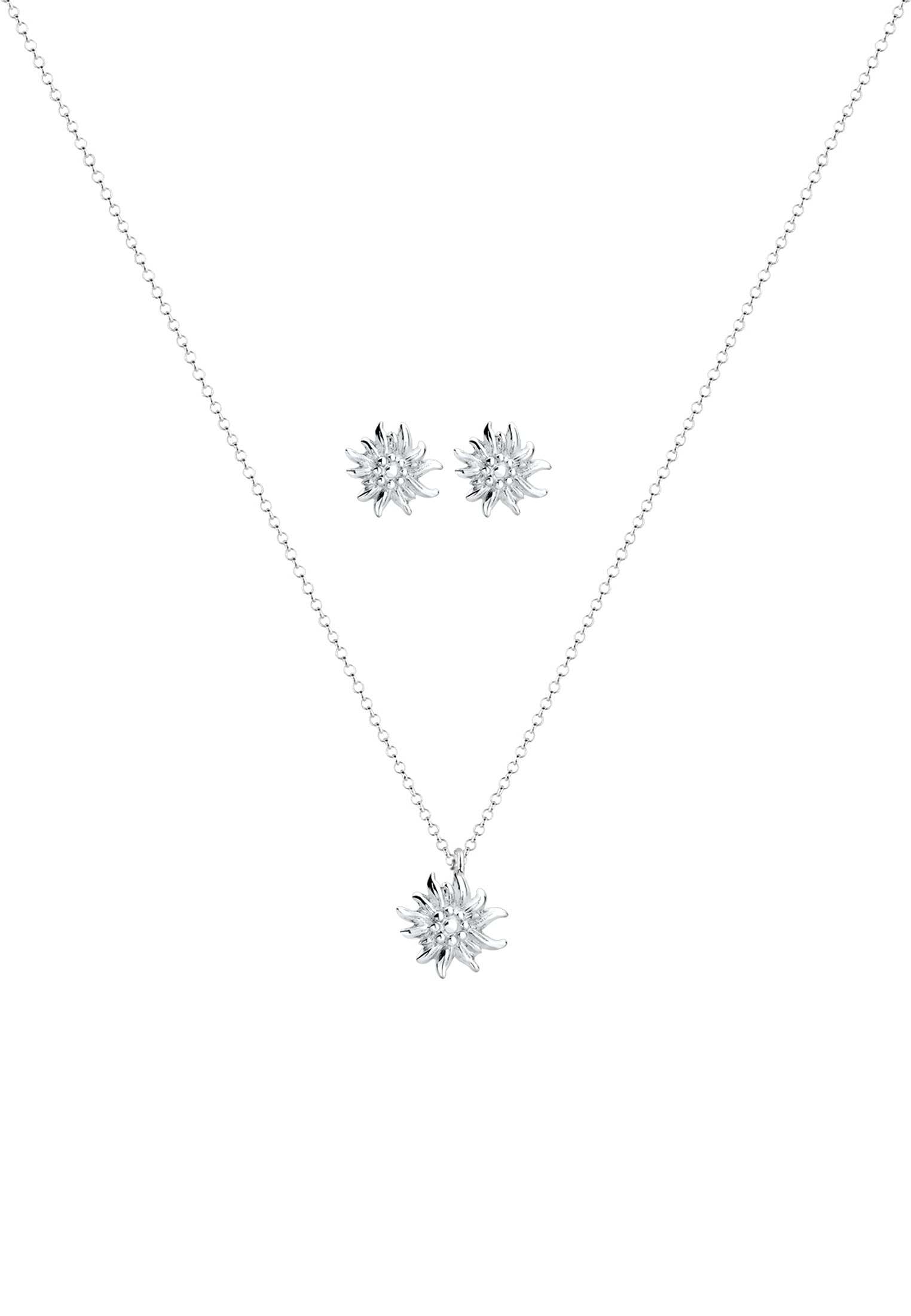 Elli Damen Echtschmuck Schmuckset Oktoberfest Edelweiss in 925 Sterling Silber