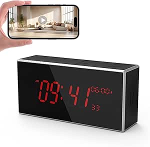 Clock Camera, HD 1080P Wireless Camera with Night Vision, Indoor Security Camera with Motion Detection and Remote App Control, 160° Wide Angle 2.4/5Ghz