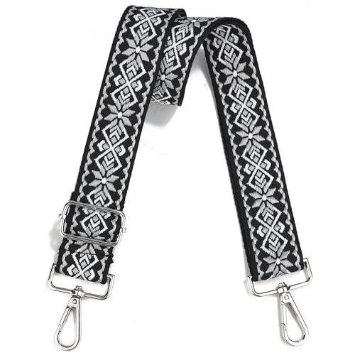 Image of Crossbody Straps for Purses Silver Hardware Purse Strap Wide Shoulder Strap Adjustable Replacement