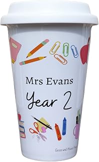 Personalised Primary School Year 2 Teacher Travel Mug - Gift for Teaching Assistant Student Thermal Ceramic Insulated Travel Mug