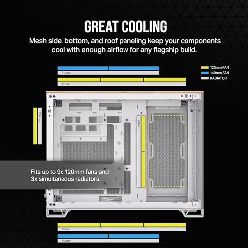 CORSAIR 2500X mATX PC Case, White Bamboo