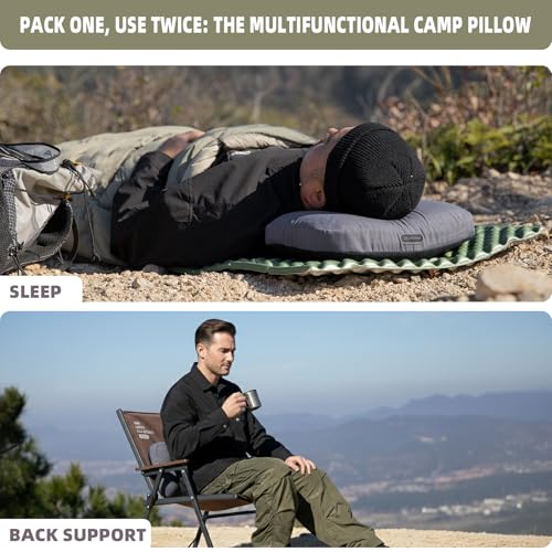 BISINNA Camping Memory Foam Pillow, Ultralight Travel Pillow, Backpacking Pillow with Removable Cover, Ergonomic, Neck Lumbar Support for Outdoor Car Airplane Camp Hiking Backpacking by BISINNA - Image 9
