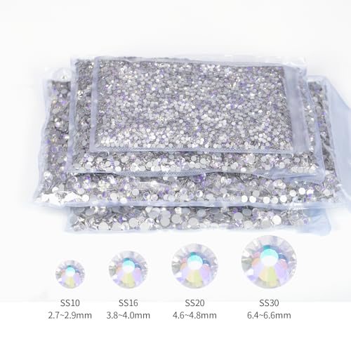 Image of 10000PCS Moonlight Rhinestones Bulk, Flat Back Crystal Glass Stone Round Gems,SS20, 4.6-4.8mm