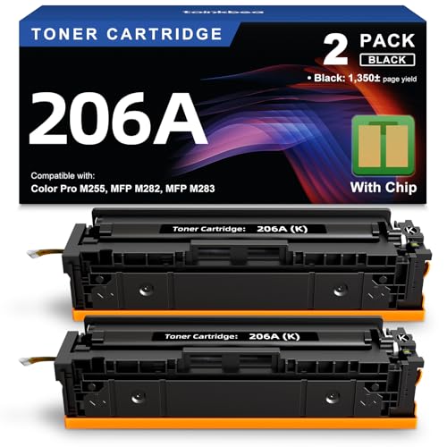 Toner 206A noir W2110A puce imprimante laser couleur LaserJet Pro MFP M283fdw M283cdw M255dw pack