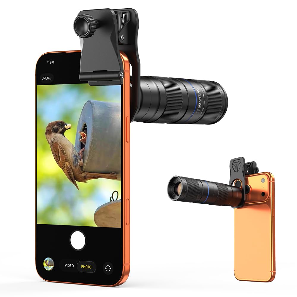 APEXEL 5-10X Lente Zoom para iPhone 17/16/15/14/13 Series, Zoom para Moviles Clip para Cámara de Móvil, Zoom Optico para Movil