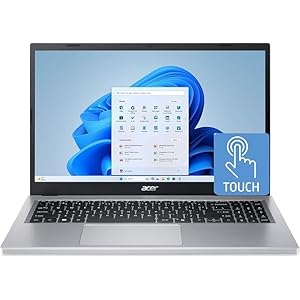 acer Aspire Go – Laptop con pantalla táctil Full HD FHD IPS de 15.6 pulgadas, procesador AMD Ryzen 5-7520U de cuatro núcleos, 8 GB LPDDR5, unidad de estado sólido SSD NVMe de 512 GB, Wi-Fi 6, Windows