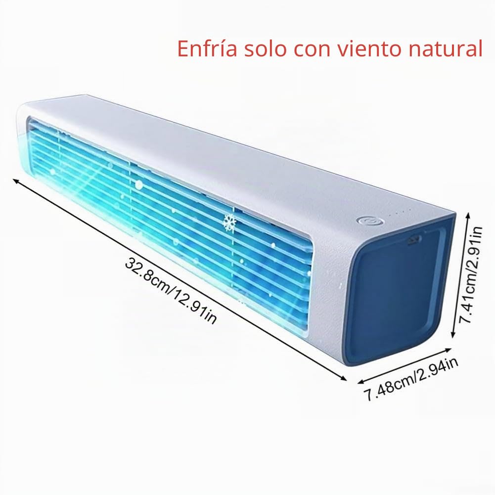 Lecreatekit Aire acondicionado portátil de pared con instalación inalámbrica, sin necesidad de perforación, adecuado para hogar y oficina, ahorro de energía y control remoto (A)