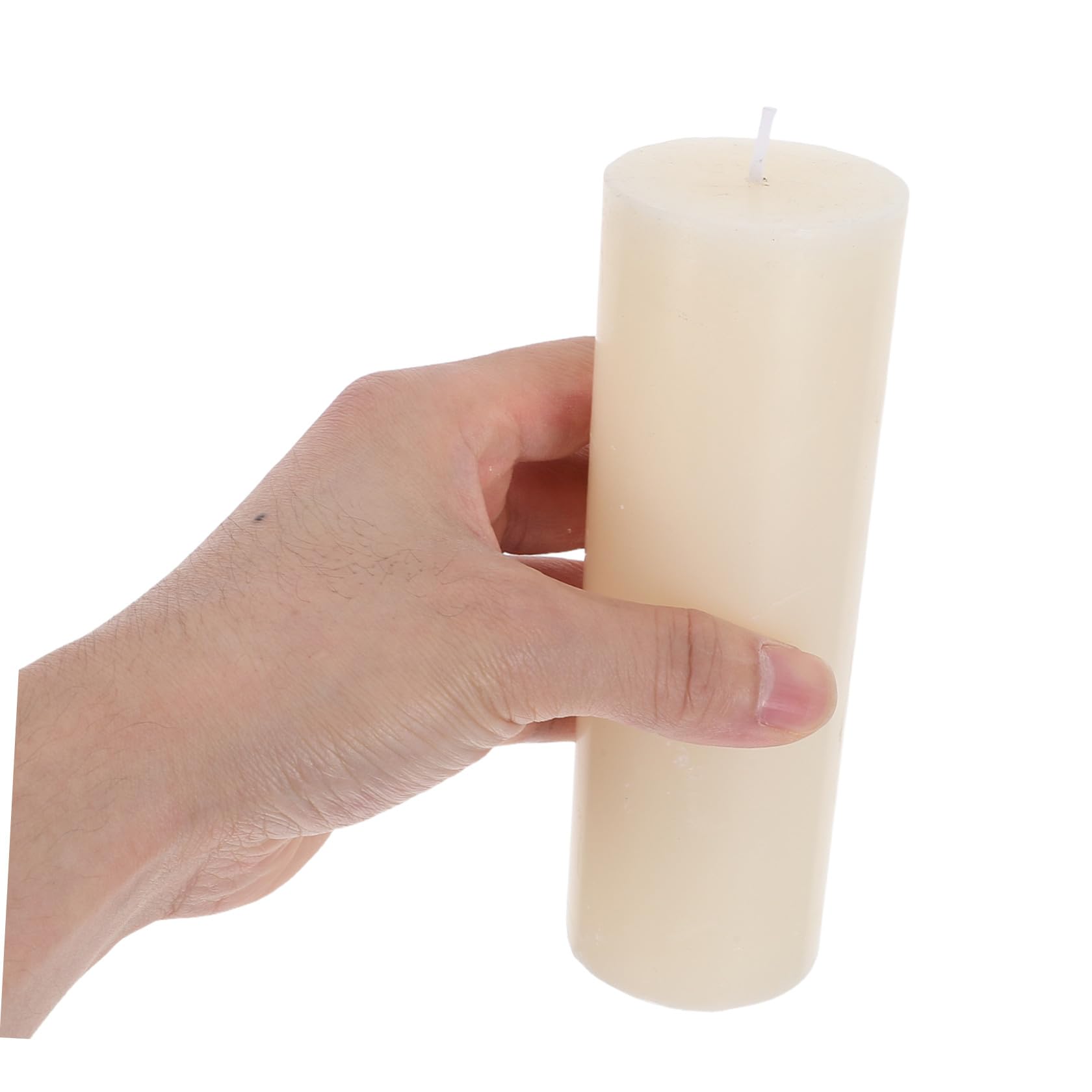 6 Pezzi Candele a Colonna Cilindriche Avorio, Cera Naturale