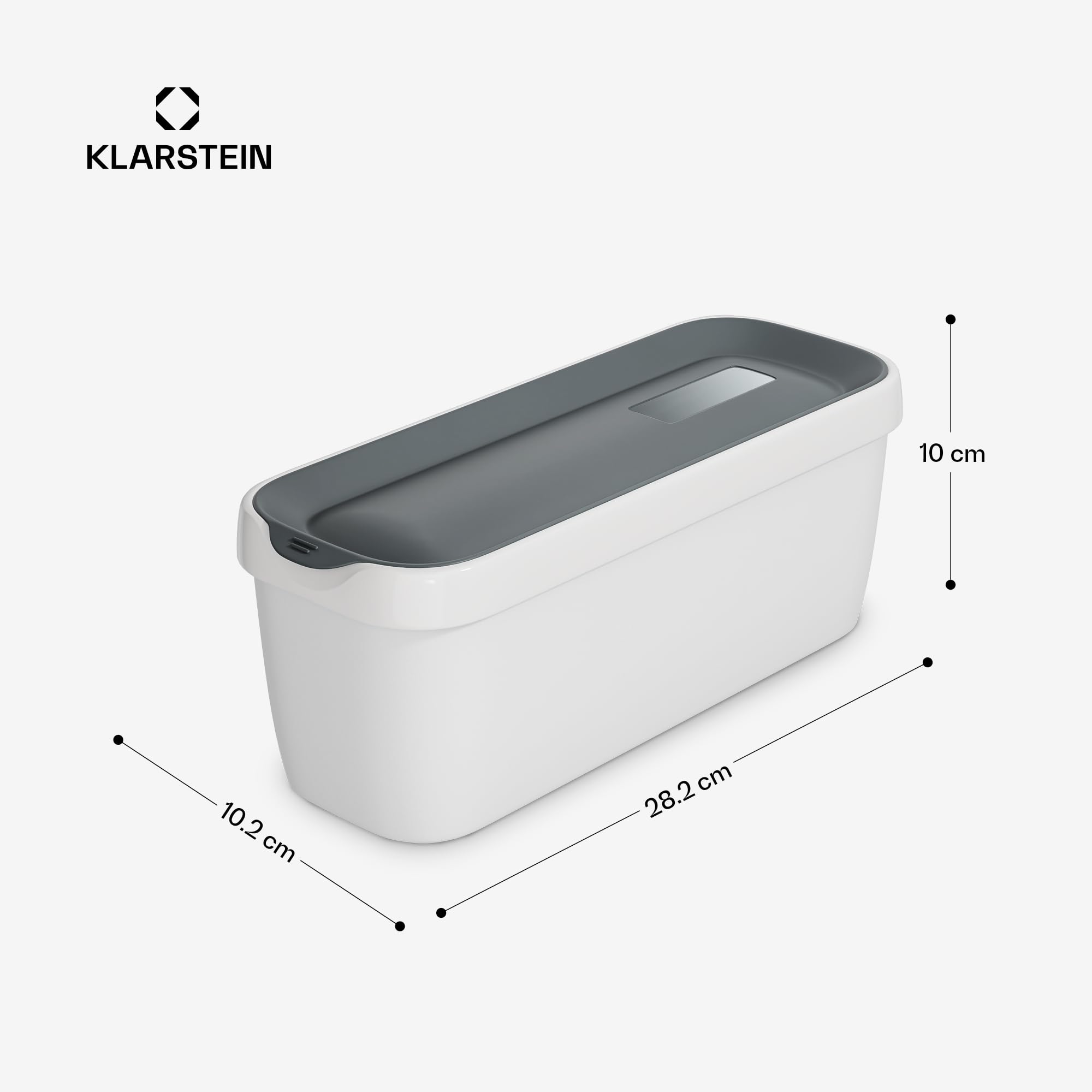 Klarstein Vaschette per Gelato 2x1,5L – Contenitori Plastica con Coperchio, Lavabili in Lavastoviglie
